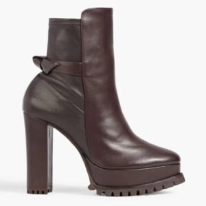 New in Box Alexandre Birman Clarita Lug-Sole Leather Booties in Brown Size 10