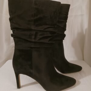 New in Box Banana Republic Suede Slouch Ankle Boots Booties in Black Size 10M