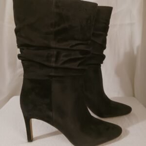 New in Box Banana Republic Suede Slouch Ankle Boots Booties in Black Size 10M