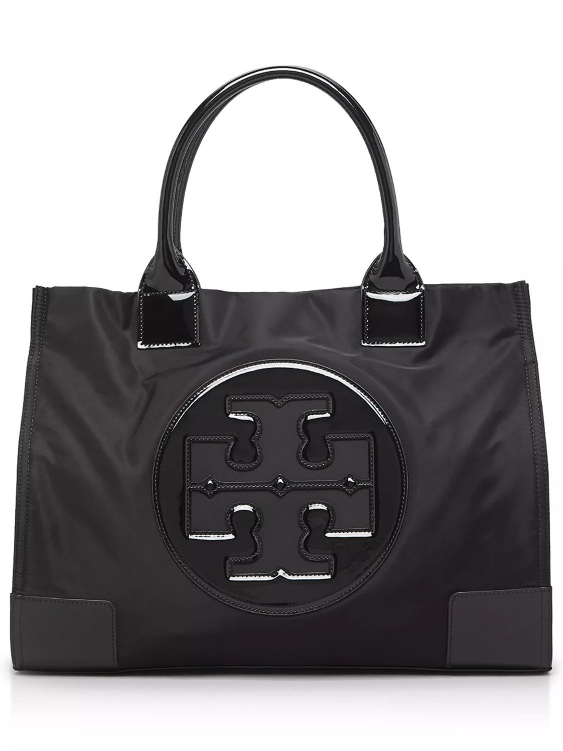 NWT Tory Burch Ella Nylon & Patent Leather Women’s Tote in Black